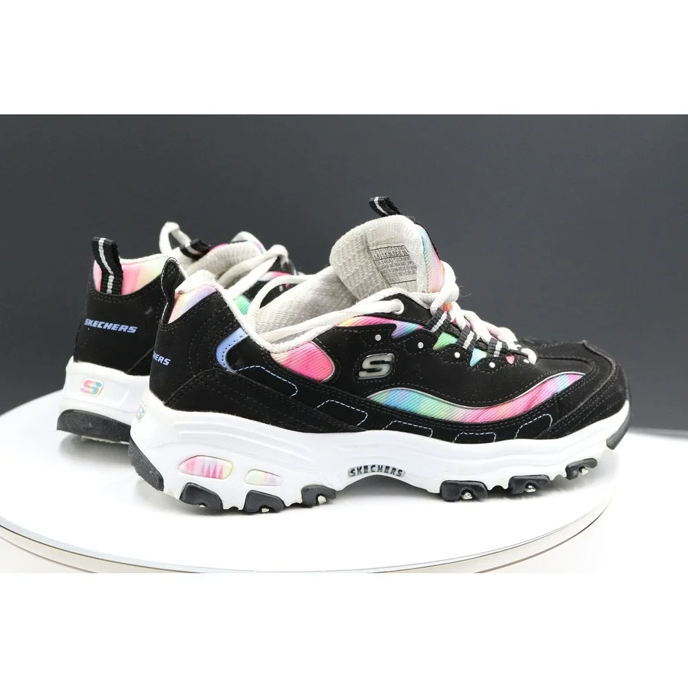 Skechers D'Lites Sneakers Womens Sz 6.5 Rainbow Retro Comfy Leather Chunky Y2K